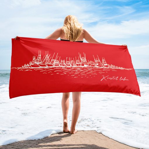 Kristel Lake "Raft Up" Beach Towel Red