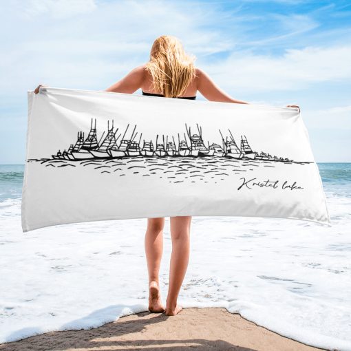 Kristel Lake "Raft Up" Beach Towel White