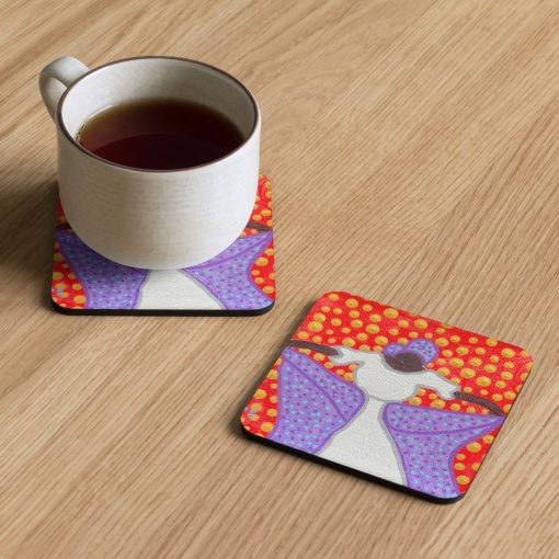 Market Lady 4 Cork-back coaster by Kristianne Buxo