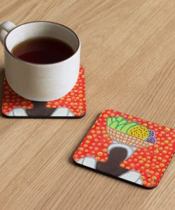 Market Lady 8 Cork-back coaster by Kristianne Buxo