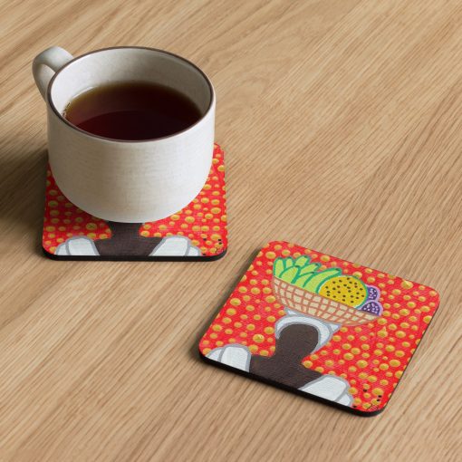 Market Lady 8 Cork-back coaster by Kristianne Buxo