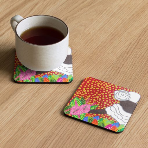 Market Lady 9 Cork-back coaster by Kristianne Buxo