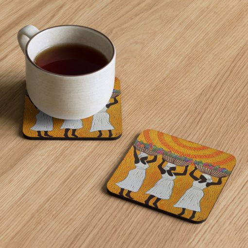 Market Lady 11 Cork-back coaster by Kristianne Buxo