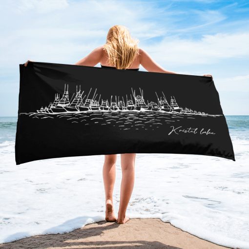 Kristel Lake "Raft Up" Beach Towel Black