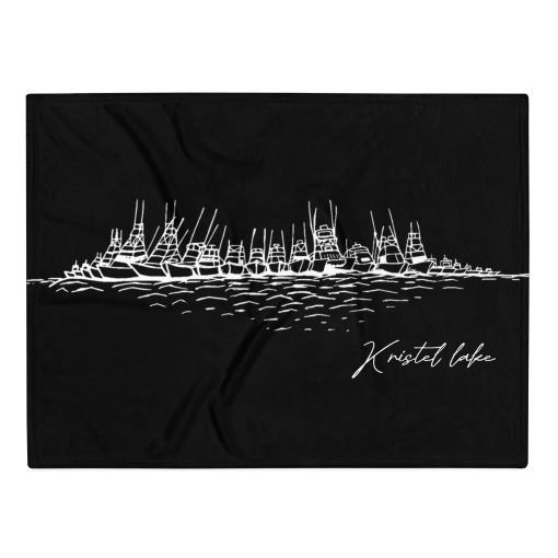 Kristel Lake "Raft Up" Throw Blanket Black