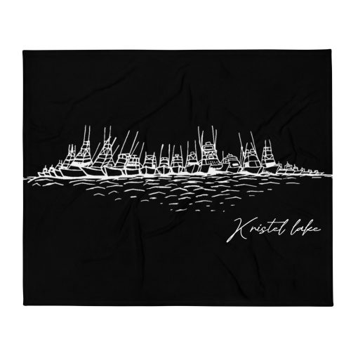 Kristel Lake "Raft Up" Throw Blanket Black - Image 3