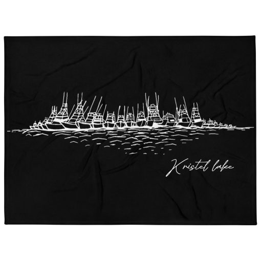 Kristel Lake "Raft Up" Throw Blanket Black - Image 2