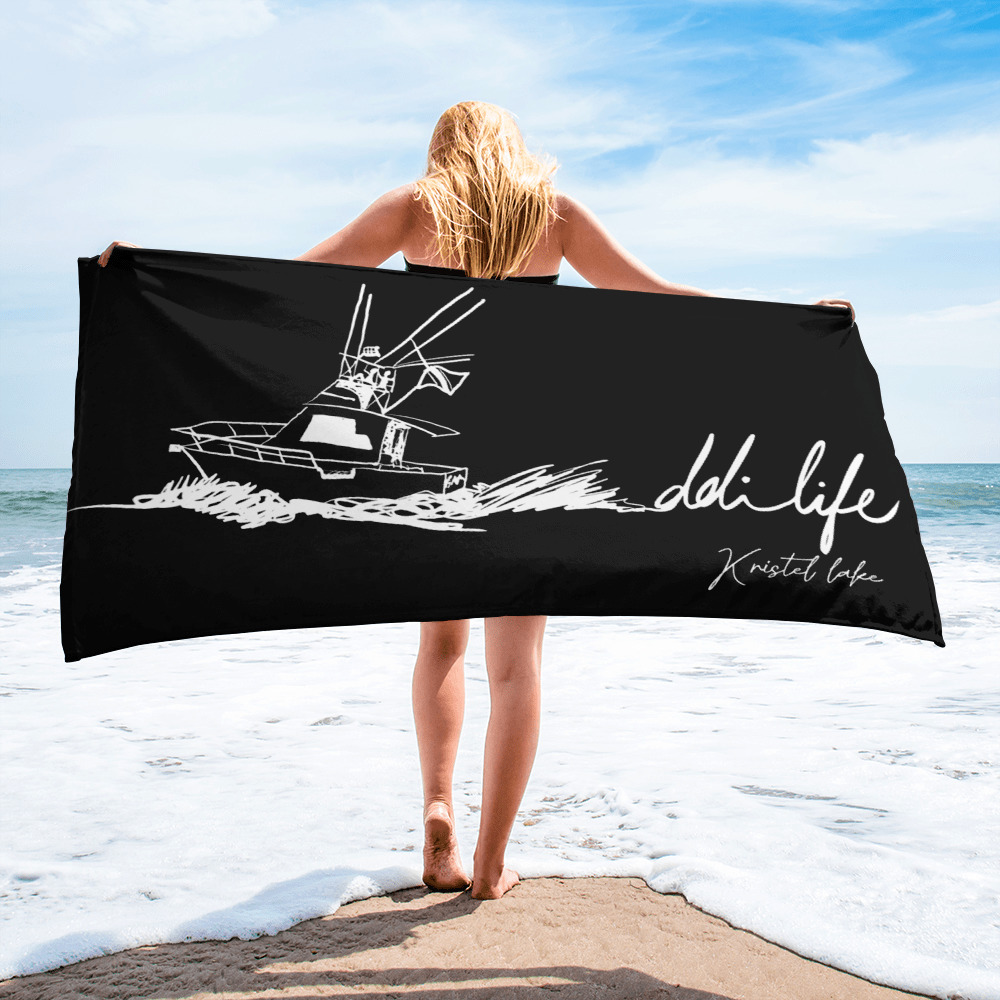 DDi Life By Kristel Lake Beach Towel Black