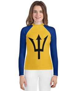 Alternative view of Barbados Youth  2  Rash Guard