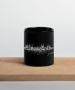 Raft Up By Kristel Lake Black Glossy Mug