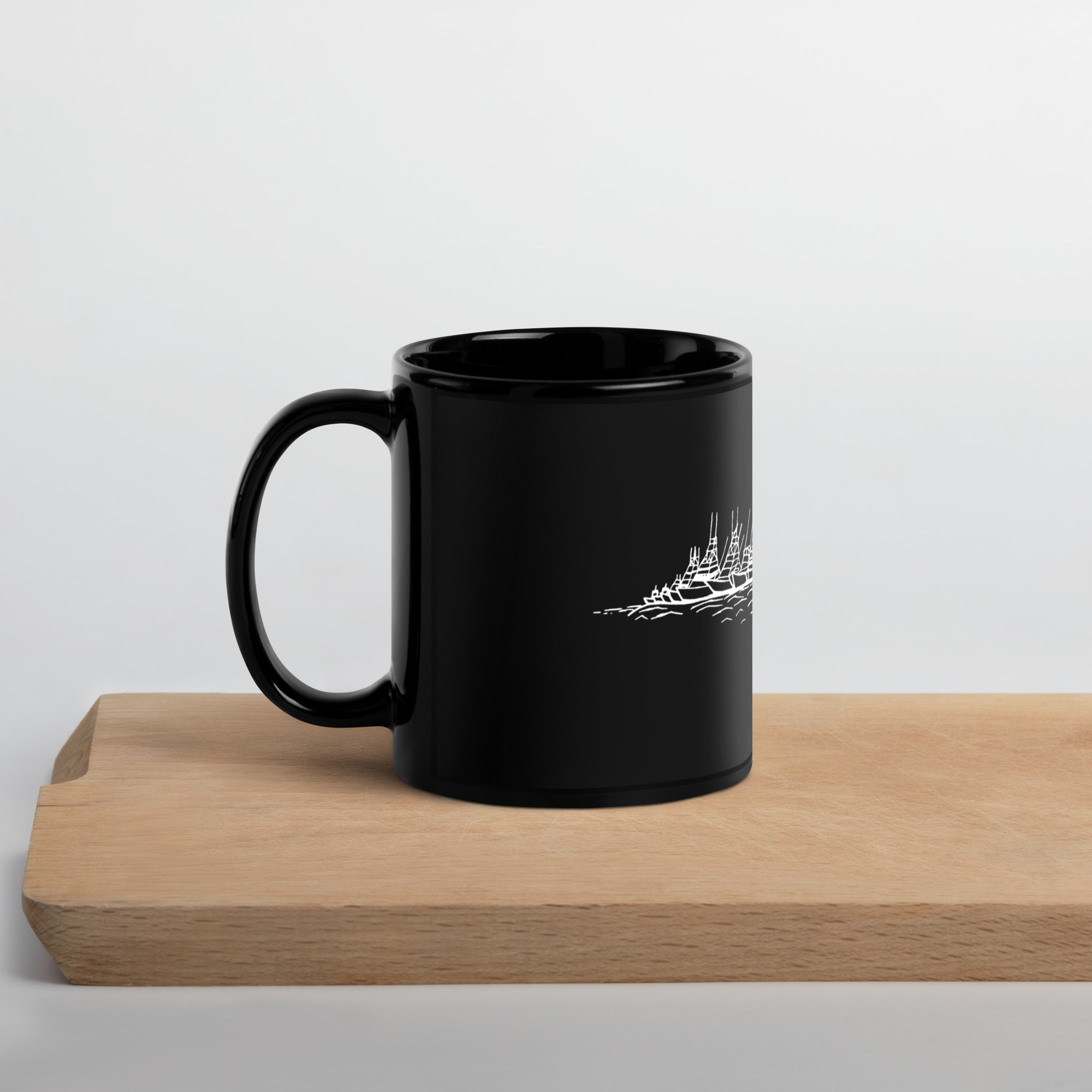 Raft Up By Kristel Lake Black Glossy Mug - Image 2