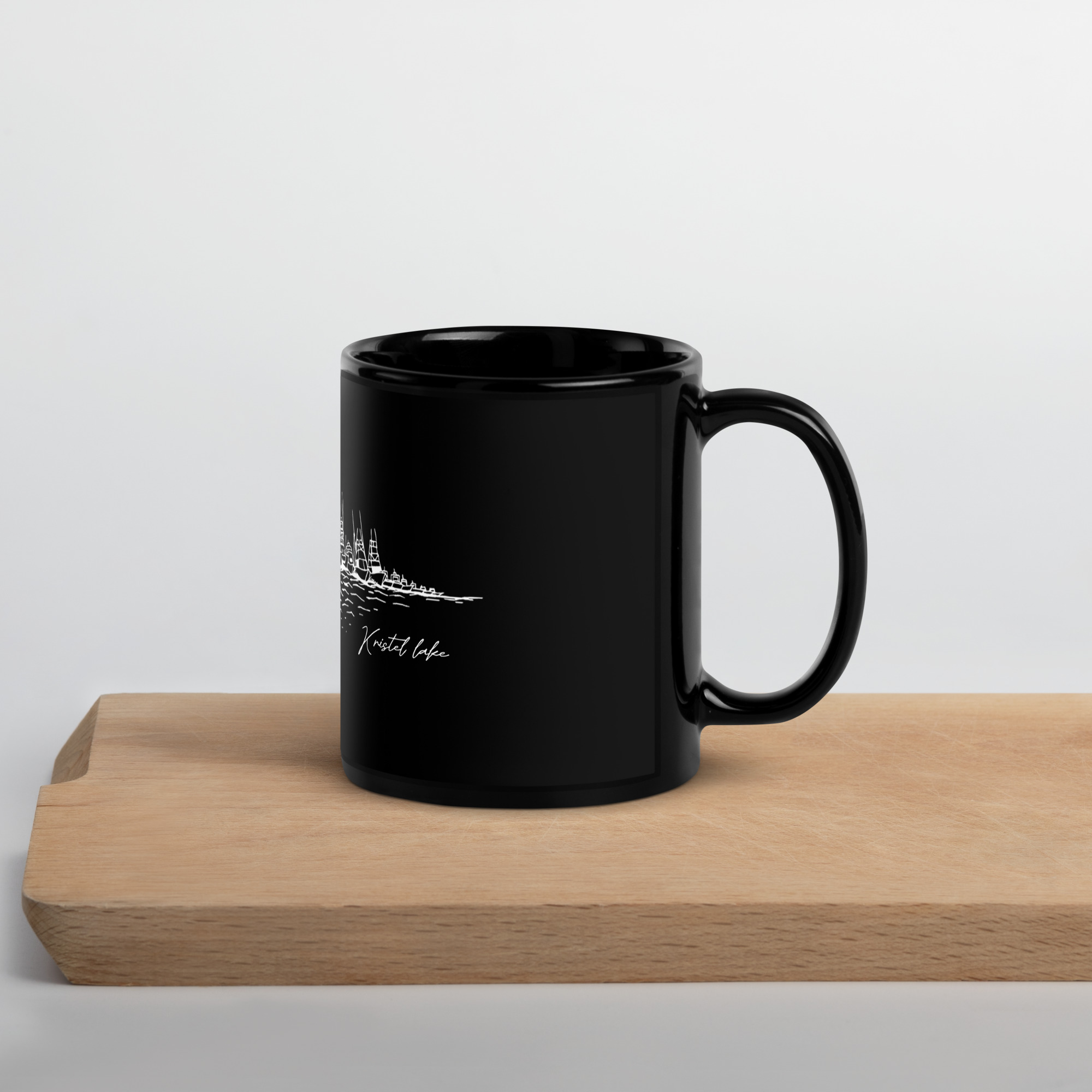 Raft Up By Kristel Lake Black Glossy Mug - Image 3