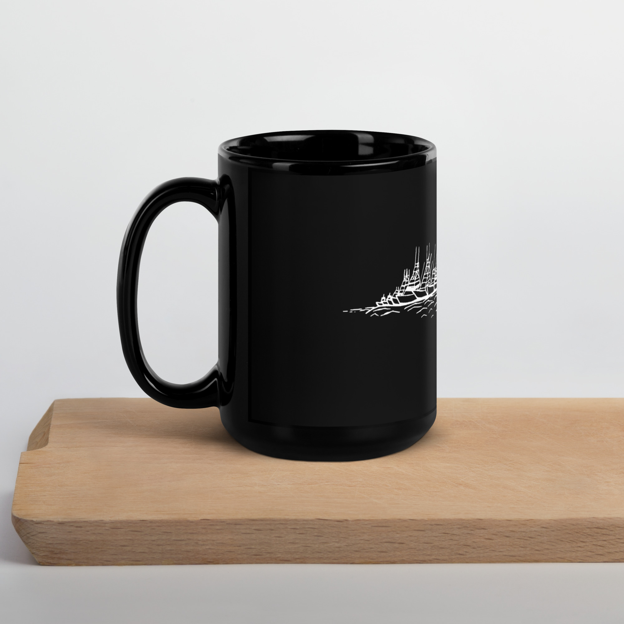 Raft Up By Kristel Lake Black Glossy Mug - Image 5