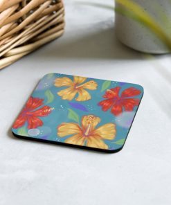 Hibiscus by Gihan Batihk Cork-back coaster