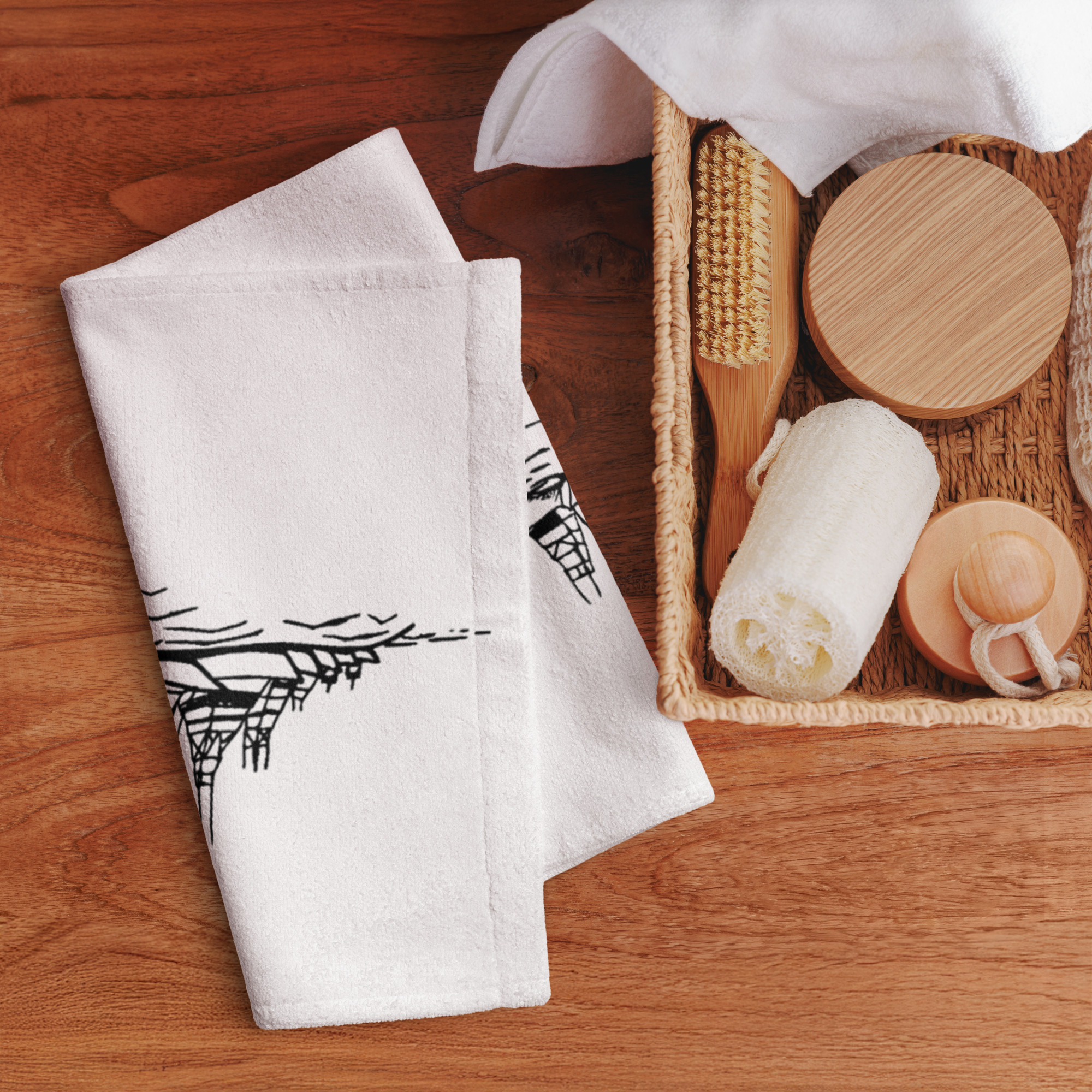 Raft Up by Kristel Lake Hand Towel White