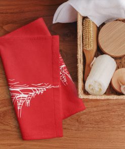 Raft Up by Kristel Lake Hand Towel Red