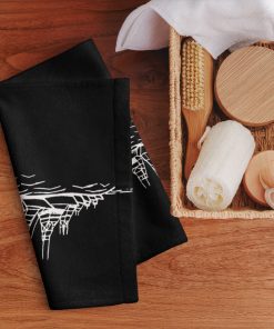Raft Up by Kristel Lake Hand Towel Black