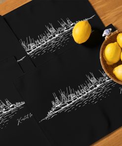 Raft Up by Kristel Lake Placemat Set Black