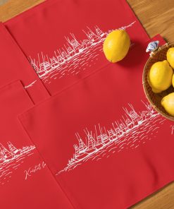 Raft Up by Kristel Lake Placemat Set Red