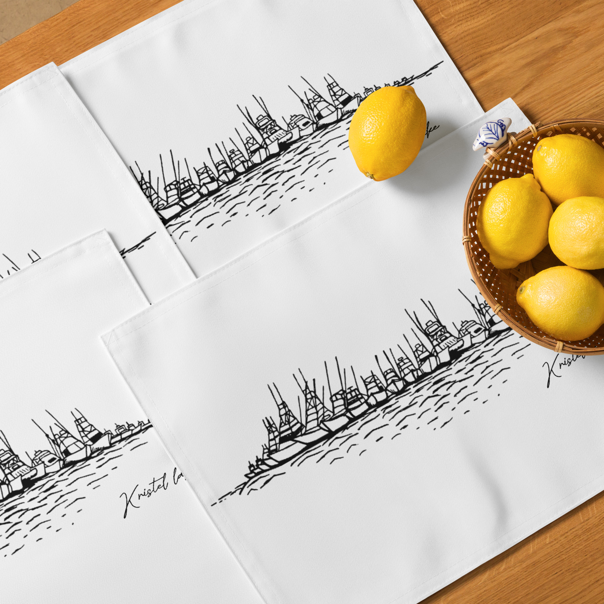 Raft Up by Kristel Lake Placemat Set White