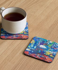 Fish By Lisa Herrera Cork-back coaster